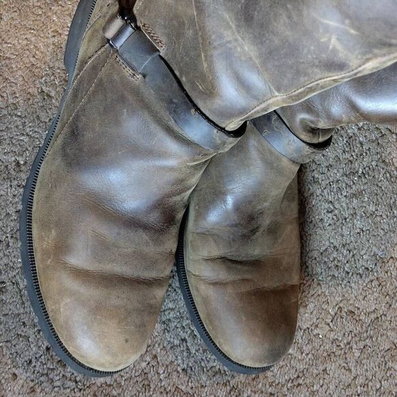 Teva De La Vina Boots Women's Size 9 Brown Waterproof Leather Buckle Tall Riding - Picture 4 of 16